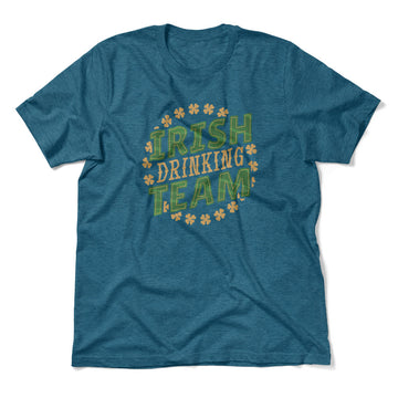 Irish Drinking Team Men/Unisex T-Shirt in Heather Deep Teal color